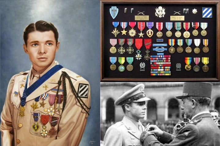 Audie Murphy đến từ Texas là một huyền thoại của Mỹ trong  Chiến tranh thế giới 2 khi nhận được nhiều huân chương nhất. Người lính này đã được trao tặng tất cả huân chương của Lục quân Mỹ, cùng với một số huân chương khác của Pháp và Bỉ.