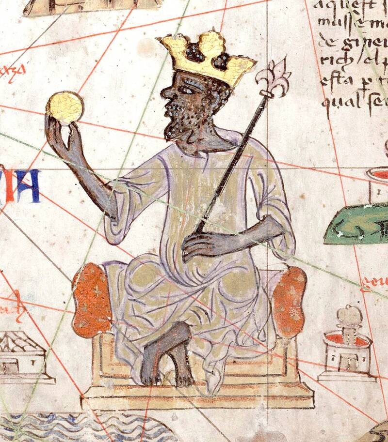 Sinh năm 1280,  nhà vua Mansa Musa cai trị Đế chế Mali ở châu Phi từ năm 1312. Sau khi lên ngôi, ông hoàng này đã tiến hành nhiều chiến dịch quân sự, mở rộng lãnh thổ. Với những chiến dịch thành công, lãnh thổ Đế chế Mali trải dài hơn 2.000 dặm, bao gồm nhiều vùng đất ngày nay là Bờ Biển Ngà, Gambia, Guinea...