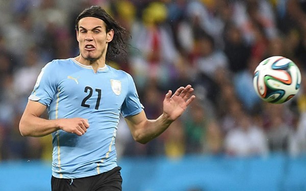 Khuôn mặt biểu cảm của cầu thủ Edinson Cavani, tuyển Uruguay.