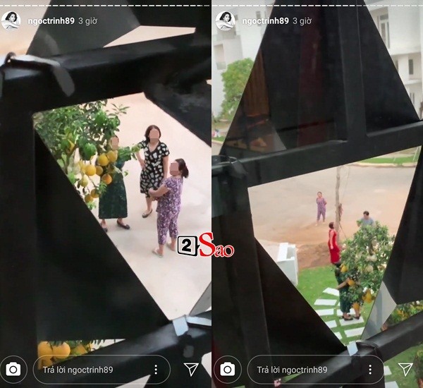 Cách đây ít giờ,  Ngọc Trinh chia sẻ loạt clip trên Instagram, ghi lại cảnh những người lạ kéo đến biệt thự mới xây của cô để... chụp ảnh "tự sướng". Do khuôn viên biệt thự 800m2 không có tường ngăn hay rào chắn nên những người này tiến vào chụp ảnh khả thoải mái.