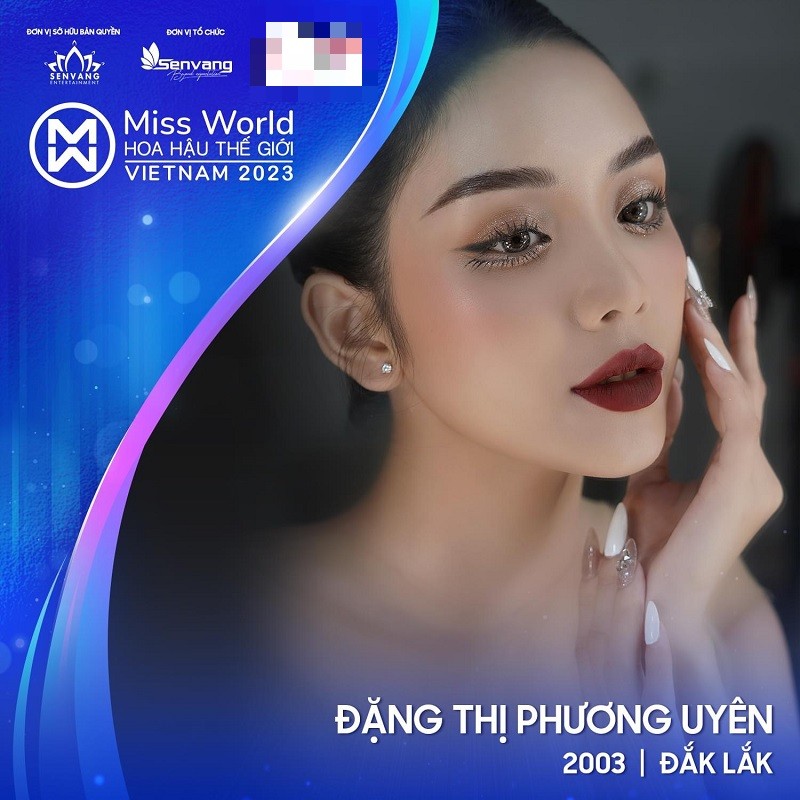 Mới đây, BTC  Miss World Vietnam 2023 tiếp tục công bố những thí sinh mới nhất ghi danh tại cuộc thi. Trong đó, gây chú ý là người đẹp Đặng Thị Phương Uyên.