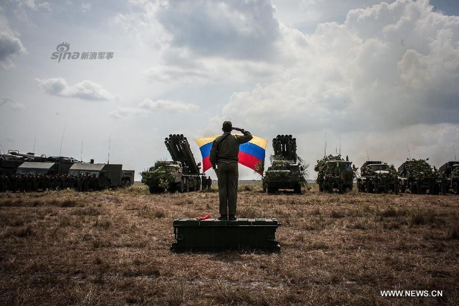 Cuộc tập trận 2015 Sovereign Shield diễn ra tại San Carlos del Meta với sự tham gia của hàng trăm binh sĩ  Quân đội Venezuela cùng hàng loạt vũ khí trang bị do Nga sản xuất.