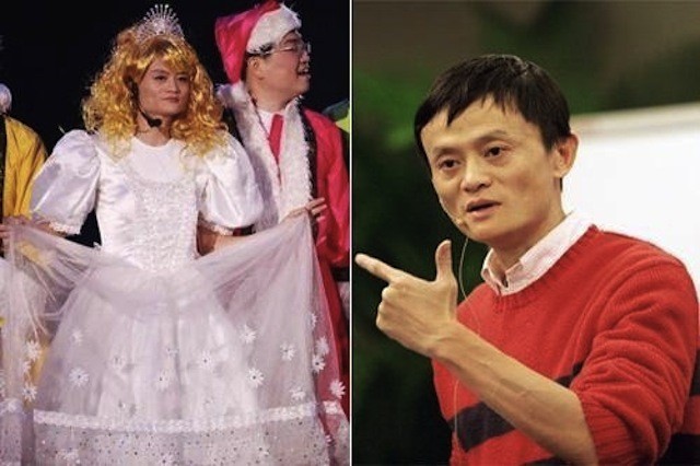  Tỷ phú Trung Quốc Jack Ma, ông chủ tập đoàn Alibaba, từng khiến khán giả bật cười khi ông xuất hiện với bộ váy công chúa xinh xắn.