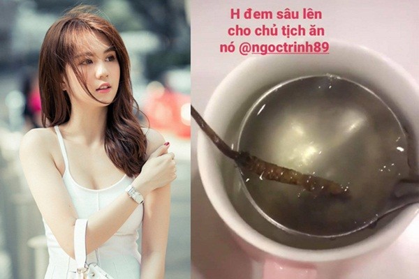 Ngọc Trinh từng chia sẻ loại thần dược dưỡng nhan của cô chính là đông trùng hạ thảo chưng yến. Trên story của quản lý của Ngọc Trinh đã vô tình để lộ hình ảnh chân dài sinh năm 1989 thường “ăn sâu” để tẩm bổ.