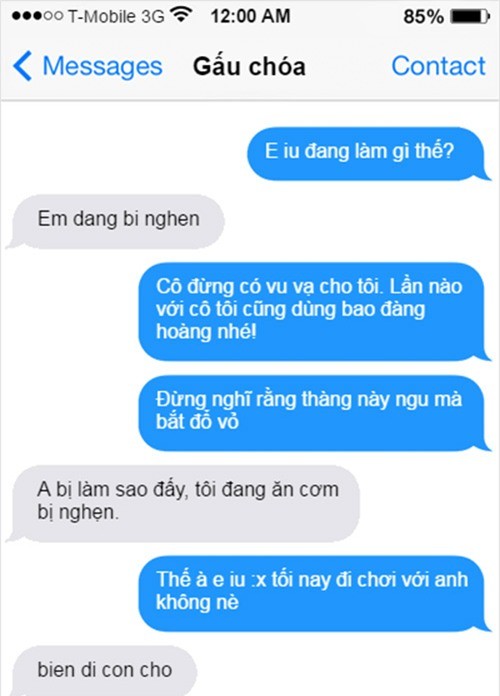 Cô nàng chỉ đang ăn cơm thì bị nghẹn nhưng anh chàng thì có tật giật mình ngay tức khắc.