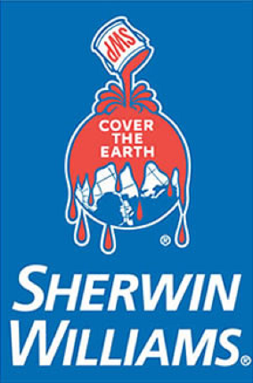 Dù mang ý nghĩa là có khả năng phát triển toàn cầu nhưng logo hãng sơn Sherwin Williams lại đem lại cảm giác ghê rợn với hình trái đất phủ "máu".