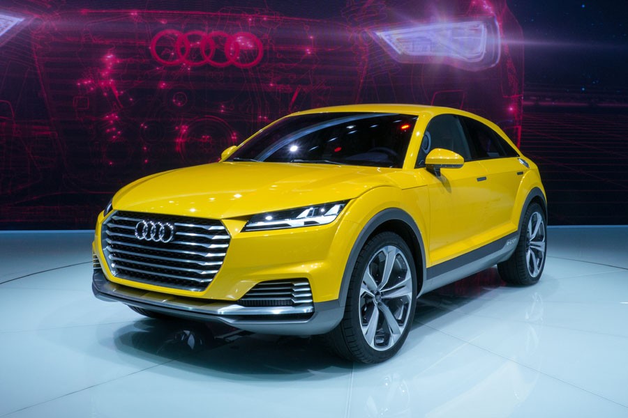 Chiếc Audi TT e-tron Offroad kết hợp giữa động cơ xăng và động cơ điện giới thiệu tại triển lãm Bắc Kinh lần thứ 13.