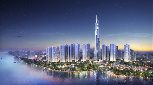  Tòa nhà Vincom Landmark 81 Vinhome Central Park ở khu Tân Cảng (TP HCM) được nhiều cư dân mạng ở nước ngoài chia sẻ trong các diễn đàn.