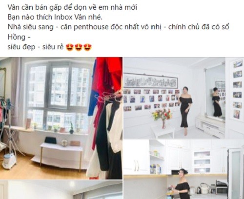 Cách đây ít ngày, trên trang Facebook cá nhân,  Phi Thanh Vân rao bán căn nhà siêu sang để chuyển đến nhà mới.