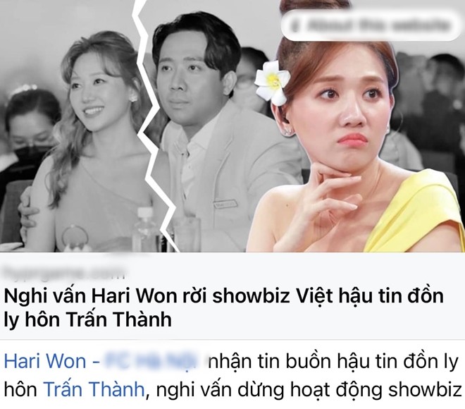 Mới đây, MC Trấn Thành không khỏi bức xúc trước tin đồn Hari Won rời showbiz Việt hậu tin đồn ly hôn Trấn Thành. Ảnh: Người lao động