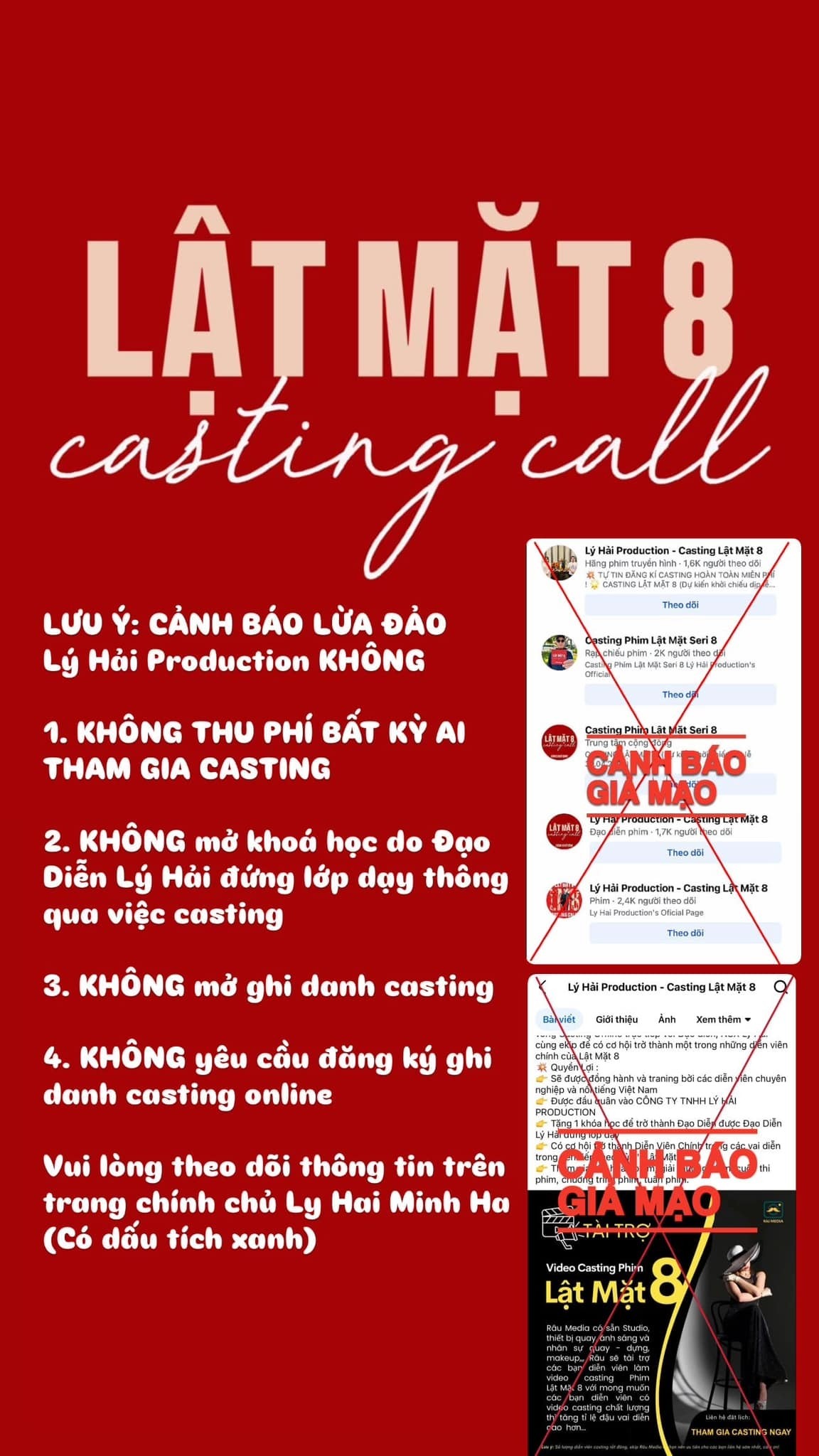 Mới đây, mạng xã hội xuất hiện nhiều thông tin giả mạo thu tiền casting phim "Lật mặt 8" khiến  Lý Hải bị hiểu lầm. Ảnh: FB Lý Hải - Minh Hà.