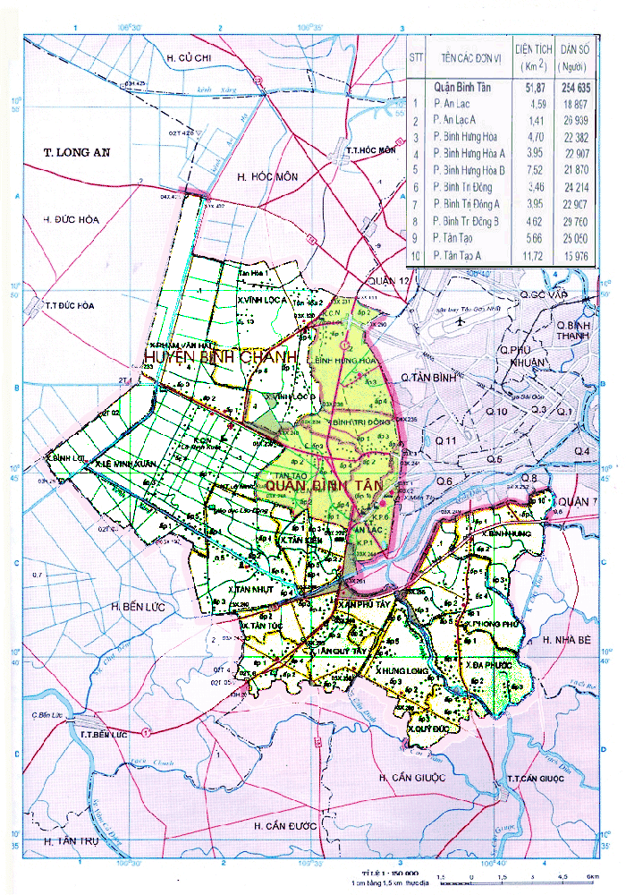 UBND TP HCM vừa phê duyệt nhiệm vụ quy hoạch phân khu tỷ lệ 1/2000 của 7 khu dân cư trên địa bàn quận Bình Tân. Ảnh: Bản đồ quận Bình Tân. Nguồn: diaoconline.   