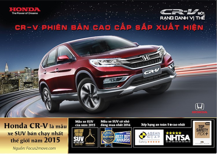 Kể từ khi ra mắt,  Honda CR-V mới thế hệ thứ 4 đã được đánh giá cao trên toàn Thế giới với nhiều giải thưởng từ các tổ chức đánh giá và tạp chí về xe khác nhau. Tại Việt Nam, CR-V cũng là dòng xe bán chạy nhất trong năm vừa qua của Honda với tổng cộng 4533 xe.