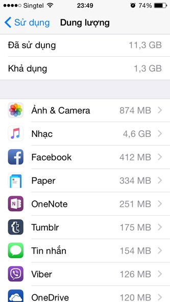  1. Tìm ra ứng dụng chiếm dụng nhiều bộ nhớ nhất. Với  mẹo sử dụng iPhone bạn hoàn toàn có thể tự mình kiểm tra ứng dụng nào đang tiêu tốn dung lượng bộ nhớ iPhone của mình nhất bằng cách vào Cài đặt &gt; Cài đặt chung &gt; Sử dụng &gt; Quản lý dung lượng. Trong mục này, bạn sẽ theo dõi được những những ứng dụng "nặng" nhất và xem xét liệu có nên gỡ bỏ chúng hay không.