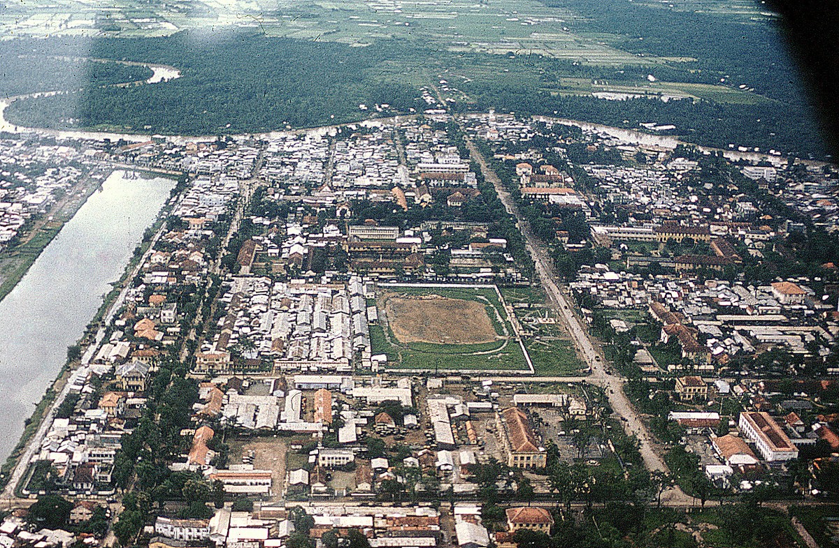 Toàn cảnh thị xã Mỹ Tho,  miền Nam trước 1975.