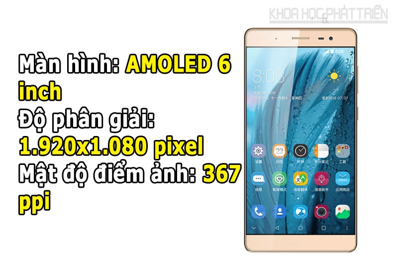 Màn hình của  điện thoại ZTE Axon Max được phủ lớp kính cường lực vát cong 2,5D.