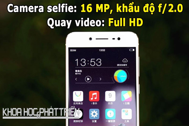 Camera "tự sướng" của  điện thoại Vivo X7 được trang bị đèn flash LED trợ sáng.