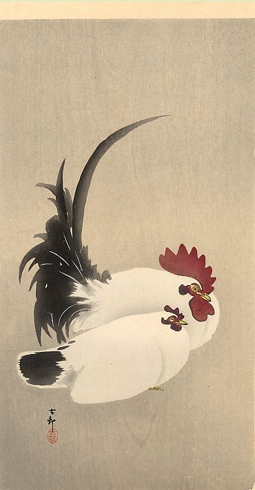 Ohara Koson (1877 - 1945) được biết đến với tư cách của một họa sĩ hàng đầu trong thể loại tranh kacho-e (tranh in chim - hoa) của Nhật Bản. Trong sự nghiệp sáng tác của mình, ông đã thực hiện nhiều bức tranh xuất sắc mang chủ đề về loài gà.