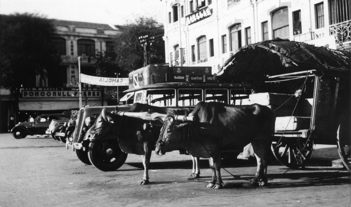 Đường Viénot ở  Sài Gòn năm 1938-1939, nay là đường đường Phan Bội Châu. Ảnh tư liệu.