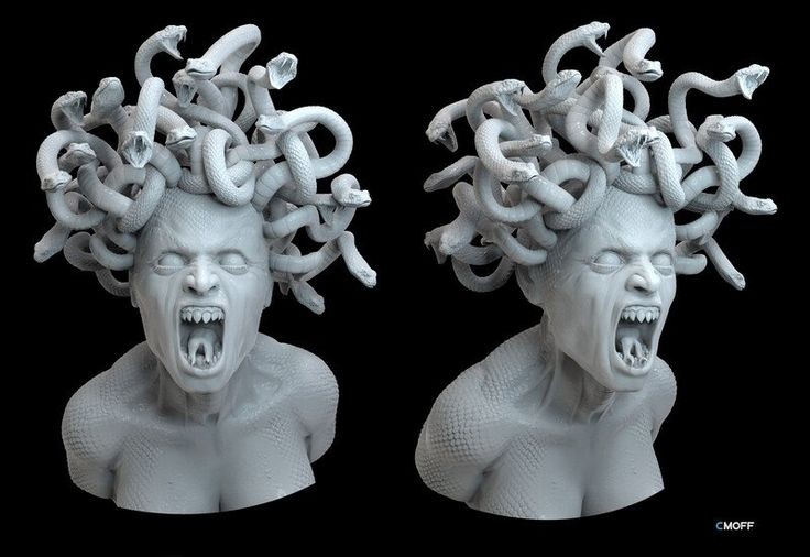  1. Medusa là một trong ba Gorgon. Medusa là một trong ba chị em Gorgon, những sinh vật huyền bí có đặc điểm tóc là rắn và mắt có khả năng hóa đá. Cả ba chị em Gorgon (Medusa, Stheno và Euryale) đều có ngoại hình đáng sợ, nhưng Medusa là người duy nhất có thể bị giết. Ảnh: Pinterest.