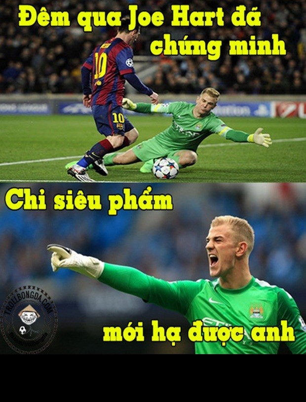 Joe Hart thi đấu quá hay trước Barcelona nhưng sự xuất sắc của anh không ngăn cản  Barcelona tiến vào tứ kết.