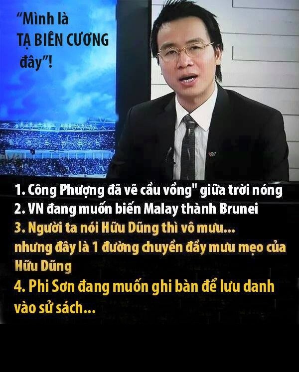 Bình luận viên  Tạ Biên Cương luôn là người mang đến những câu bình luận hài hước cho khán giả xem truyền hình. Trong trận đấu giữa U23 Việt Nam và U23 Malaysia trong khuôn khổ vòng bảng SEA Games 28 vừa qua, BLV Biên Cương làm cho khán giả có trận cười té ghế.