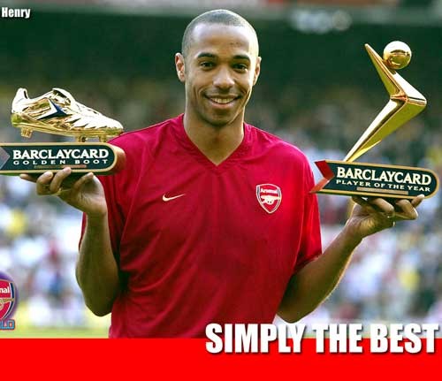 Thierry Henry nổi lên trong màu áo của Monaco nhưng anh lại thành danh dưới bàn tay nhào nặn của HLV đại tài Wenger của Arsenal. Những bước chạy thần tốc cùng khả năng xử lý bóng tinh tế đã làm nên thương hiệu cho Thierry Henry và anh được NHM phong cho  biệt danh thần thánh “Đứa con của thần gió”.