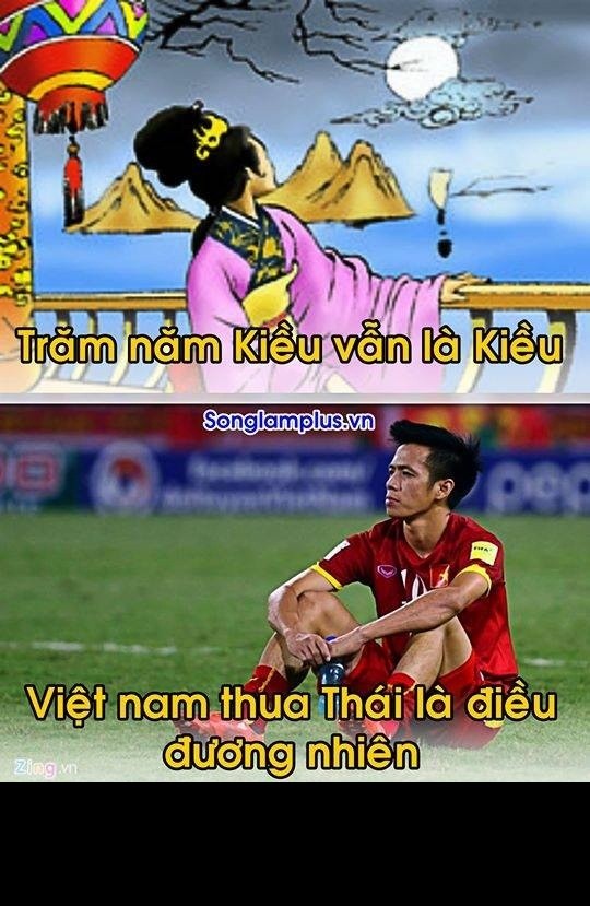 Sau trận thua 0-3 trước ĐT Thái Lan của ĐT Việt Nam tại vòng loại World Cup 2018 khu vực châu Á, cư dân mạng đã  chế ảnh bóng đá, làm thơ để an ủi các cầu thủ của ĐT Việt Nam.