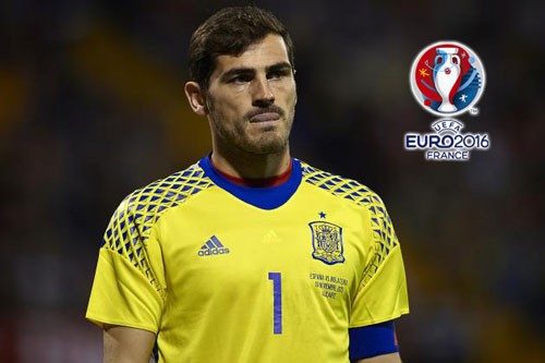 Đứng trong khung gỗ của đội hình ngôi sao triệu like trên Facebook tham dự VCK  Euro 2016 đó là thủ thành Iker Casillas của ĐT Tây Ban Nha. Trang cá nhân của cựu thủ môn Real Madrid sở hữu 25 triệu lượt người yêu thích.