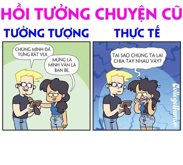 Sau chia tay, câu hỏi rằng liệu "Có thể  làm bạn với người yêu cũ được không?", khiến khá nhiều bạn trẻ phải đau đầu và bộ tranh của trang College Humor đã giúp mọi người tự có được câu trả lời riêng cho mình.