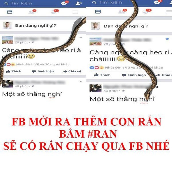 Mới đây, trên các trang mạng xã hội, đặc biệt là Facebook, chúng ta thấy rất nhiều hình ảnh và những video về màn hình điện thoại xuất hiện những chú rắn bò ngang qua.