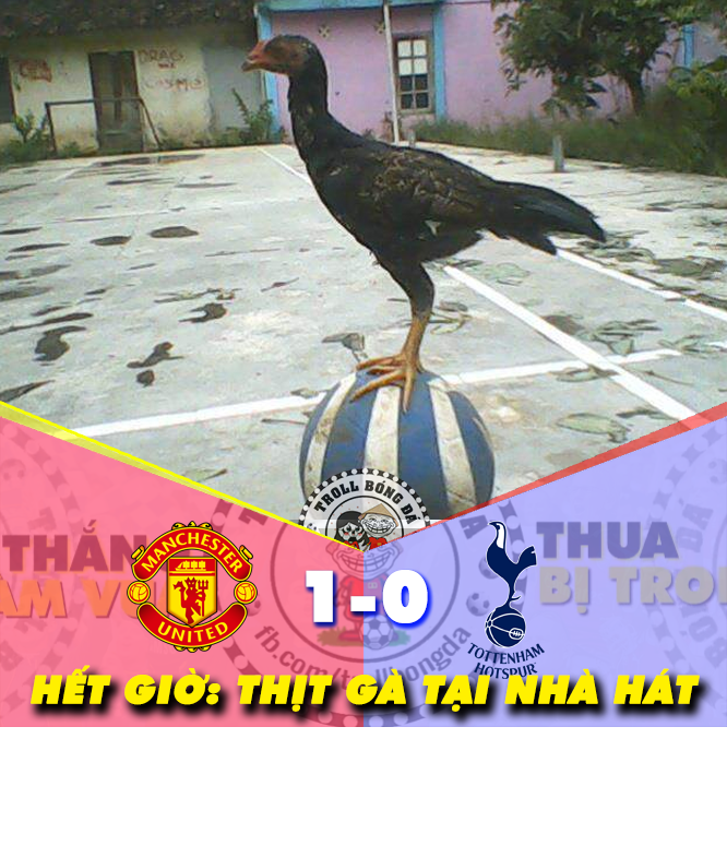  Ảnh chế bóng đá tuần qua xoay quanh trận đại chiến giữa M.U và Tottenham trên sân Old Trafford, nơi mà "bầy quỷ đỏ" đã thịt "gà trống Spur" với tỷ số tối thiểu 1-0 và chấm dứt chuỗi trận bá đạo của đội bóng đến từ thành London.