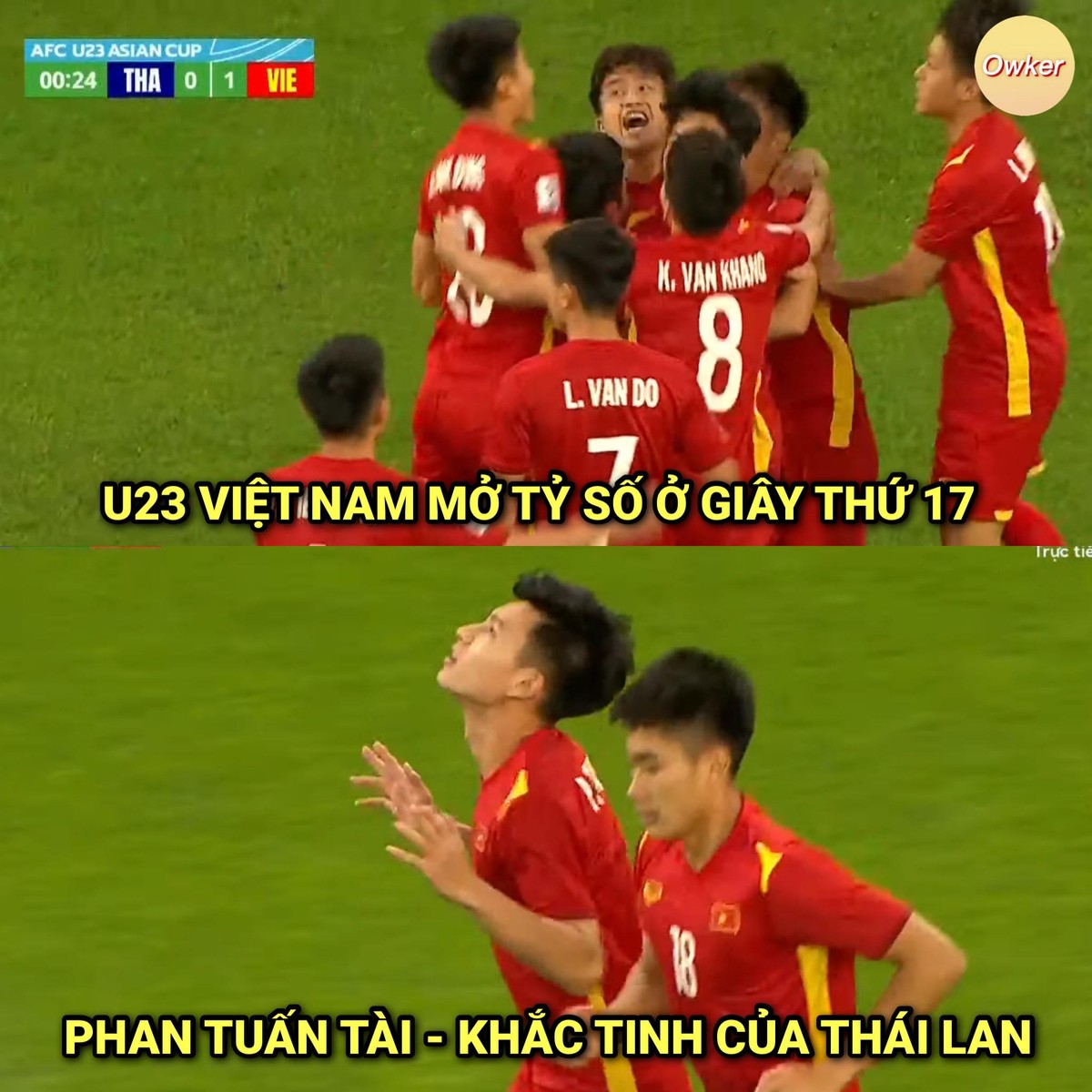 Sau trận đấu mở màn VCK U23 châu Á giữa U23 Việt Nam và U23 Thái Lan, bức  ảnh chế bóng đá này đã được netizen treo khắp các diễn đàn mạng.