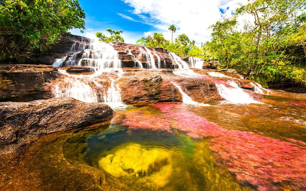 Đất nước Colombia nổi tiếng với " dòng sông ngũ sắc" Cano Cristales tuyệt đẹp nằm bên trong khu bảo tồn quốc gia Macarena. Nơi đây được nhiều người ca ngợi giống như vùng đất thiên đường có thật trên Trái đất.