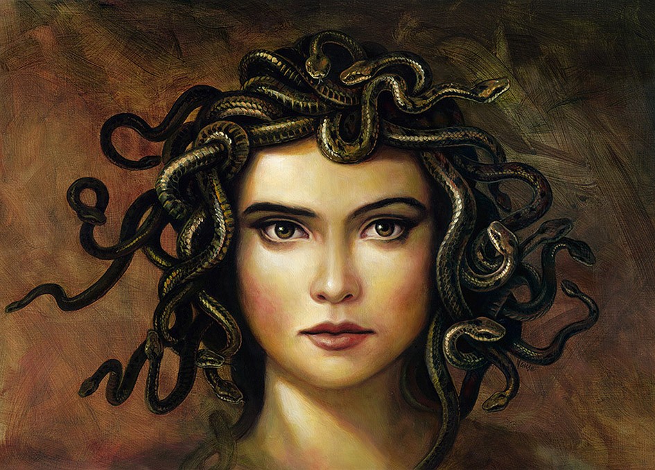 Trong thần thoại Hy Lạp, Medusa -  quái vật hóa đá người trong chớp mắt là một trong ba người con gái của thần Phorcys và Ceto.