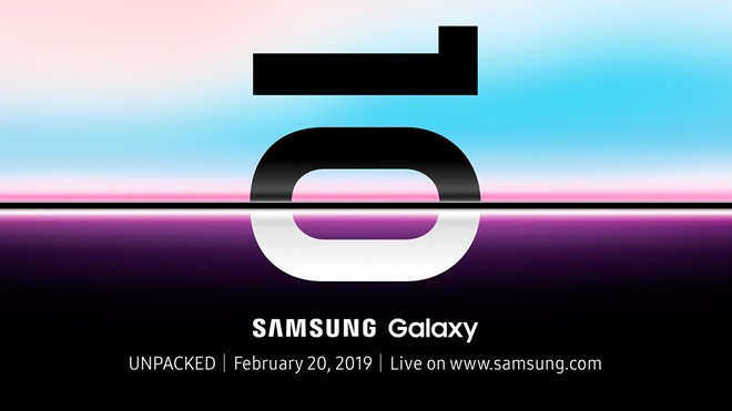 Samsung đã chính thức gửi thư mời sự kiện ra mắt  Samsung Galaxy S10 vào ngày 20/2 tại San Franciso (Mỹ). Đây là model kỷ niệm 10 năm ra mắt dòng S, nên nhận được sự kỳ vọng lớn lao từ các tín đồ dòng Galaxy.