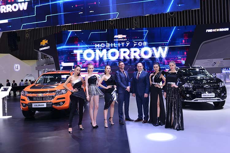 Gian hàng của hãng xe  Chevrolet tại VMS 2018 đã trưng bày hàng loạt những dòng sản phẩm mới nhất của hãng, bao gồm hai phiên bản đặc biệt của mẫu bán tải Colorado và SUV Trailblazer bán chạy trên thị trường, giúp khách hàng thể hiện cá tính và tạo sự khác biệt với số đông.