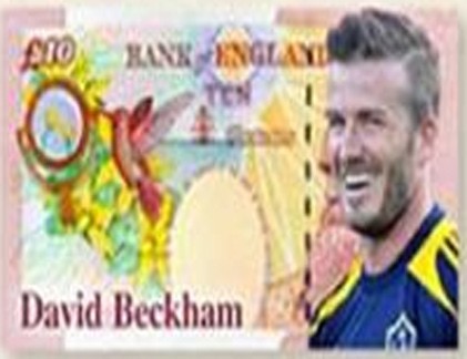 Tờ 10 bảng Anh sẽ in hình David Beckham?