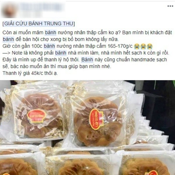 Bánh Trung thu giảm giá kịch kim, dân buôn rao "giải cứu" trên MXH