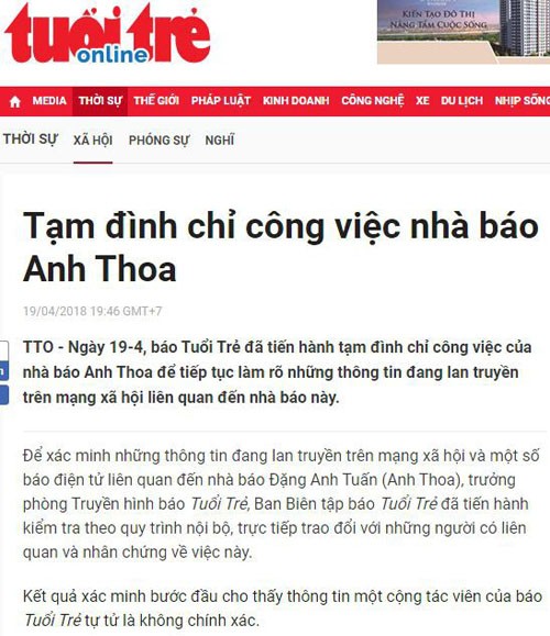 Công an vào cuộc điều tra vụ "tố" nhà báo xâm hại tình dục