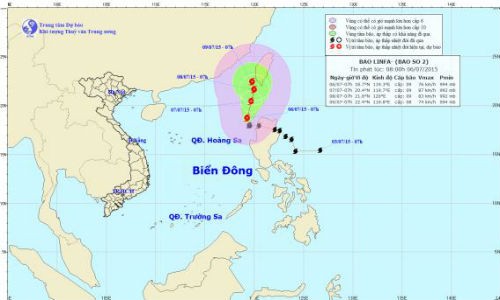 Bão Linfa đang tiến vào Biển Đông