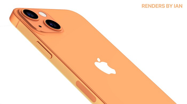 iPhone 13 bất ngờ xuất hiện màu cam đẹp lạ, camera xếp chéo