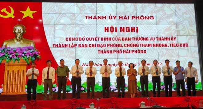 Bí thư thành ủy Hải Phòng làm trưởng ban chỉ đạo phòng, chống tham nhũng