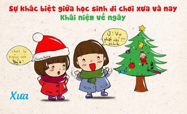 Sự khác biệt giữa học sinh đi chơi Noel xưa và nay