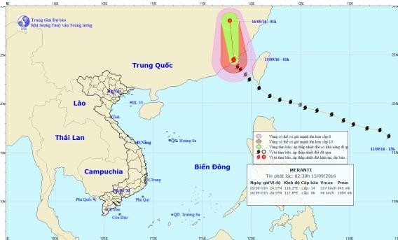 Siêu bão Meranti giật cấp 17 đổ bộ vào Trung Quốc