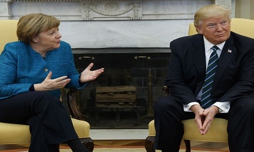 Tổng thống Mỹ Donald Trump và Thủ tướng Đức Merkel lần đầu hội đàm