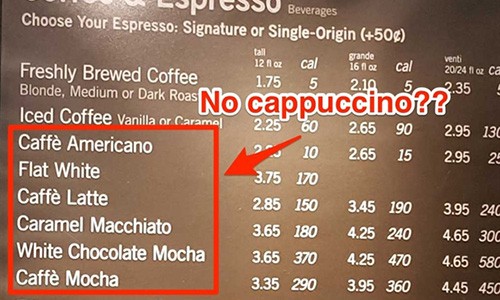 Khoái khẩu nổi tiếng Cappuccino của Starbucks bất ngờ bị hắt hủi