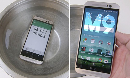 HTC One M9 có sống sót nổi trong nước và rớt mạnh?