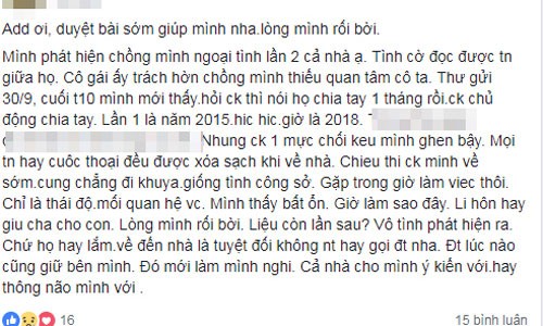 Choáng váng khi đọc tin nhắn bồ hờn trách chồng vì thiếu quan tâm