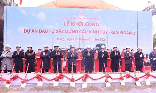 Hà Nội khởi công xây dựng cầu Vĩnh Tuy 2 hơn 2.500 tỷ đồng